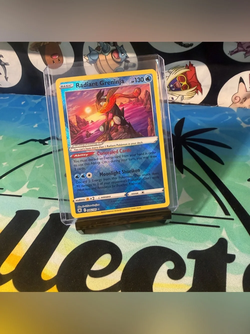 Pokemon Radiant Greninja Trading Card - Blue, Yellow, Orange